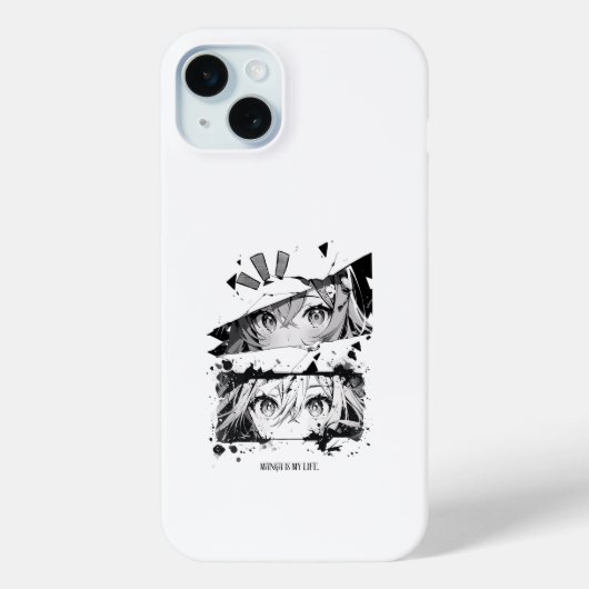マンガは私の人生 アニメの目 グリッチアート Case-Mate iPhoneケース (裏面)