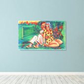 マンガカップルとテニスギア キャンバスプリント (インサイチュ (ウッドフロア))