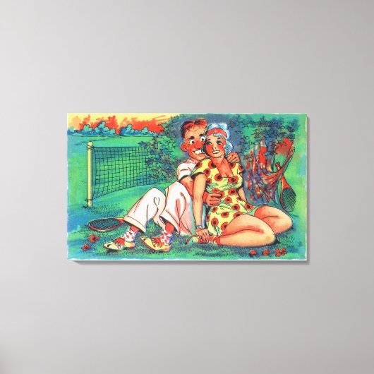 マンガカップルとテニスギア キャンバスプリント (正面)