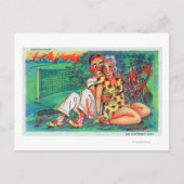 マンガカップルとテニスギア ポストカード (正面)