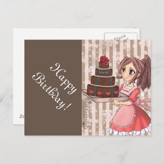 マンガガールとチョコレートケーキ – カード (正面/裏面)