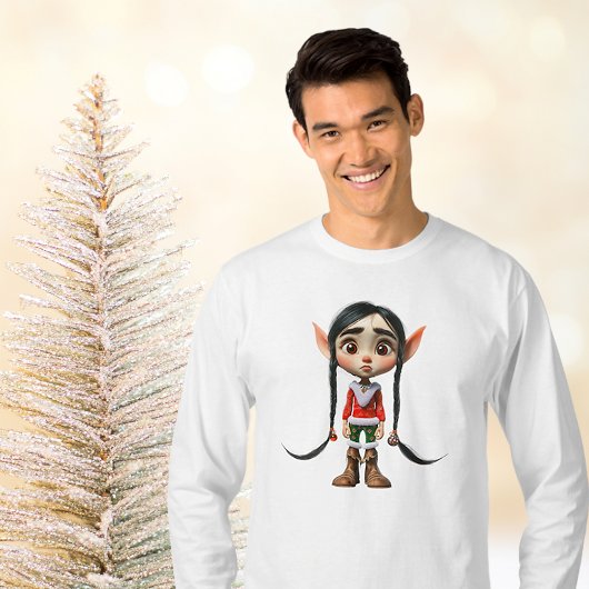 マンガガールクリスマス小妖精や小人メンズティー Tシャツ