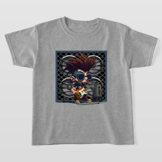 マンガグランジーのパンクロック&ギタ転がースピーカーアンプ Tシャツ (レイダウン)