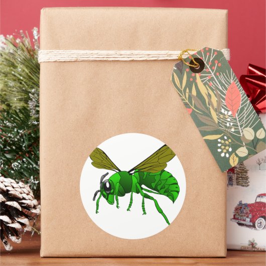 マンガグリーンとライムスズメバチ ラウンドシール (クリスマス)