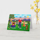 マンガゴルファー – ゴルフの愛のために カード (黄色い花)