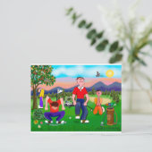 マンガゴルファー – ゴルフの愛のために ポストカード (スタンド正面)