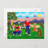 マンガゴルファー – ゴルフの愛のために ポストカード (正面/裏面)