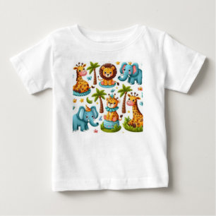 マンガサファリアニマルベビーTシャツ ベビーTシャツ