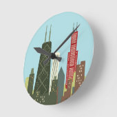 マンガシカゴ ラウンド壁時計 (傾斜)