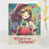 マンガスタイルのバレンタインカード 33419 カード (黄色い花)