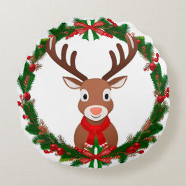 マンガトインデナーバイフェスティバルクリスマスリース ラウンドクッション