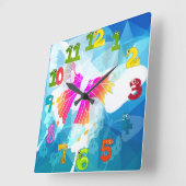 マンガナンバーズサマーイーザールバタフライ美しい スクエア壁時計 (傾斜)