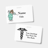 マンガナースとビッグニードルナースバッジ! バッジ (正面＆裏面)