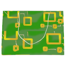 マンガニッシュグリーン幾何抱き枕 ラージペーパーバッグ