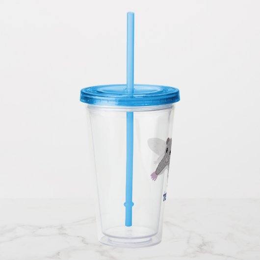 マンガパーソナライズされたーの砂糖滑空機グレーと青 アクリルタンブラー (右)