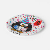 マンガパーソナライズされたー・ペンギン2回目の誕生日パーティー ペーパープレート (アングル)