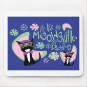 マンガビートニクキャラクターフィフティズキャットスローガン マウスパッド (正面)