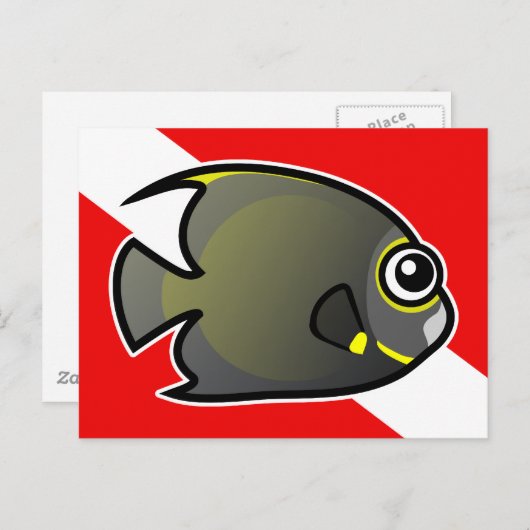 マンガフランスのーのアンジェルフィッシュ国旗 ポストカード (正面/裏面)