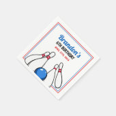 マンガブルー&レッドボーリングキッズ6誕生日 スタンダードカクテルナプキン (角)