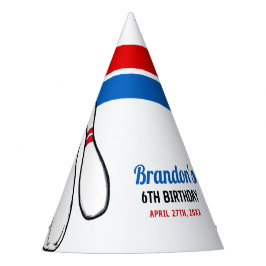 マンガブルー&レッドボーリングキッズ6誕生日 パーティーハット