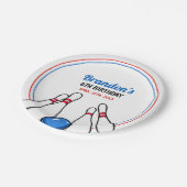 マンガブルー&レッドボーリングキッズ6誕生日 ペーパープレート (アングル)