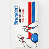 マンガブルー&レッドボーリングキッズ6誕生日 横断幕 (縦)