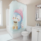 マンガペンギン|雪がかわいいペンギン シャワーカーテン (インサイチュ)