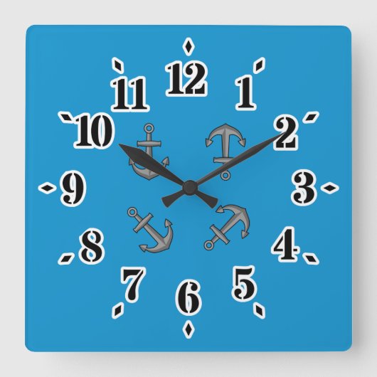 マンガボートいかりセット スクエア壁時計 (正面)