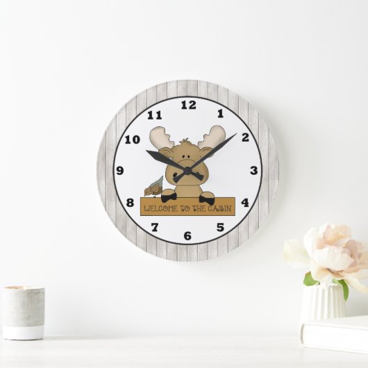 マンガムースウェルカムキャビンの壁掛け時計 ラージ壁時計 (ホーム)