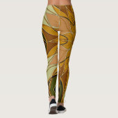 マンガラの花オレンジと緑 レギンス (裏面)