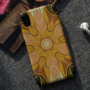 マンガラの花オレンジと緑 iPhone 11 ケース