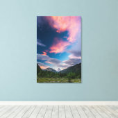 マンガルト山の上の驚くべき夕日の雲 キャンバスプリント (インサイチュ (ウッドフロア))