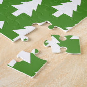 マンガレッド（鳥）ショウジョウコウカンチョウオングリーンホワイトパインズパターン ジグソーパズル (側面)