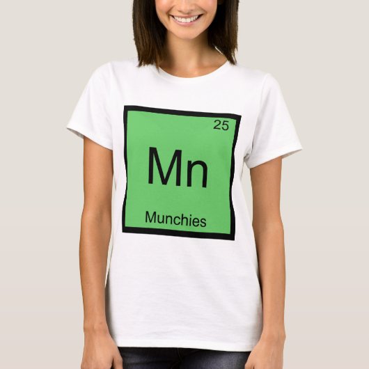 マンガン - お腹がすいたときのためのおもしろ化学元素シンボルTシャツ Tシャツ (正面)