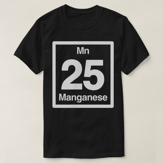 マンガンMn、周期表要素、25番目の誕生日 Tシャツ (デザイン正面)