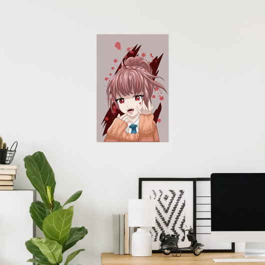 マンガヴァンパイアガール ポスター (ホームオフィス)