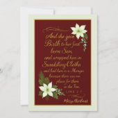 マンガーの中に置かれる – Luke 2:7クリスマス賛美の シーズンカード (正面)