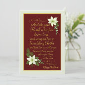 マンガーの中に置かれる – Luke 2:7クリスマス賛美の シーズンカード (スタンド正面)