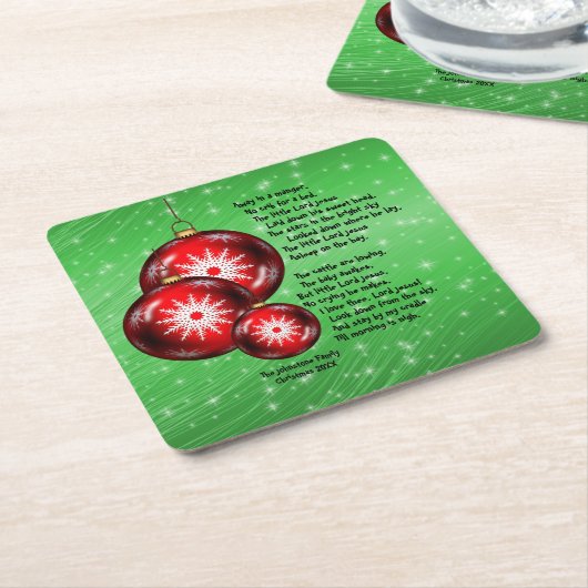 マンガーの遠くにクリスマス・キャロル歌詞 スクエアペーパーコースター (アングル)