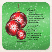 マンガーの遠くにクリスマス・キャロル歌詞 スクエアペーパーコースター (正面)