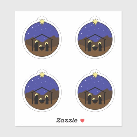 マンガークリスマス出生シーン シール (シート)