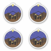 マンガークリスマス出生シーン シール (正面)