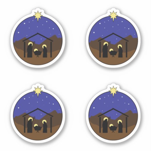 マンガークリスマス出生シーン シール (正面)