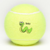 マンガースネークビッグスマイルブライトグリーンイエロー テニスボール (裏面)