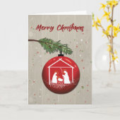 マンガー付きクリスマスオーナメント カード (黄色い花)