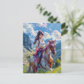 マンガ女性のカーボーイインアルパインパラダイス ポストカード (スタンド正面)