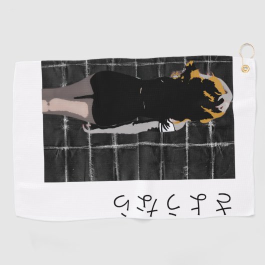 マンガ形のデザインで言葉の別れを告げる日本の ゴルフタオル (横)