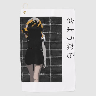 マンガ形のデザインで言葉の別れを告げる日本の ゴルフタオル