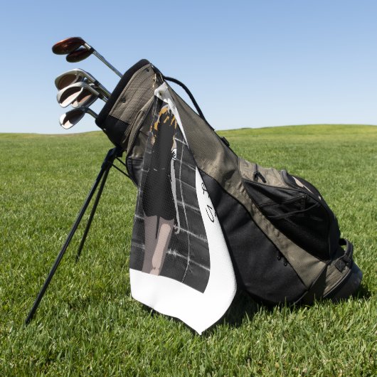 マンガ形のデザインで言葉の別れを告げる日本の ゴルフタオル (グリーン)