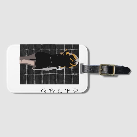 マンガ形のデザインで言葉の別れを告げる日本の ラゲッジタグ (正面横)